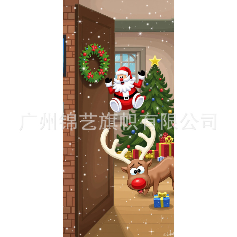 クロスボーダー新しいクリスマスドアカバードアハンギングホリデーパーティー装飾シーンレイアウト屋外アマゾンクリスマス|undefined