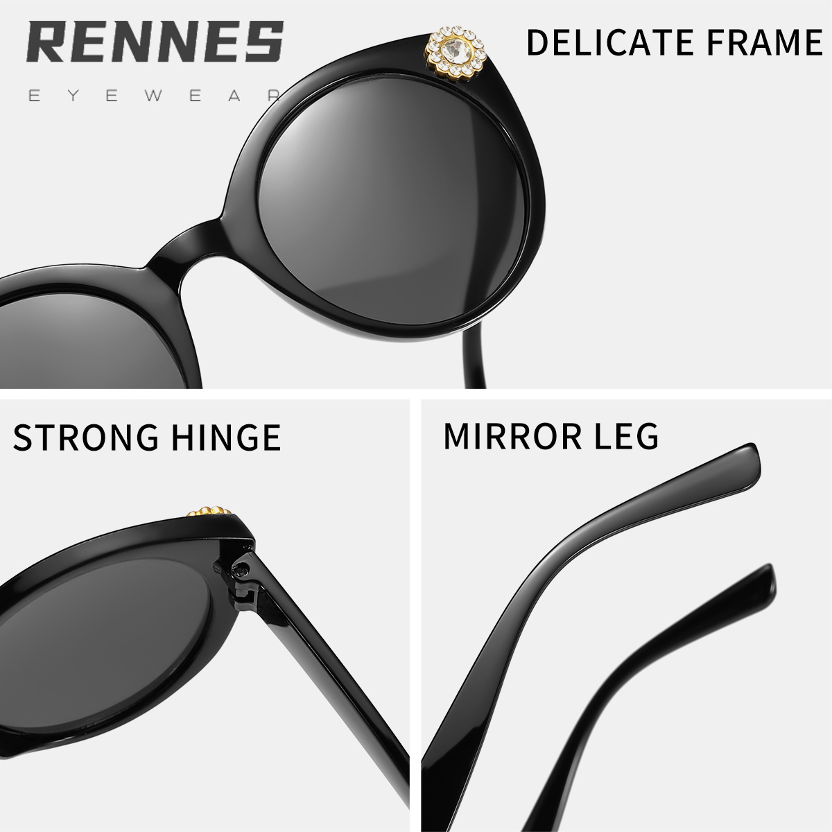 Gafas de sol de color caramelo con marco redondo de diamantes transfronterizos para niños Gafas de sol de tiro callejero de moda para niños y niñas Sunglasses