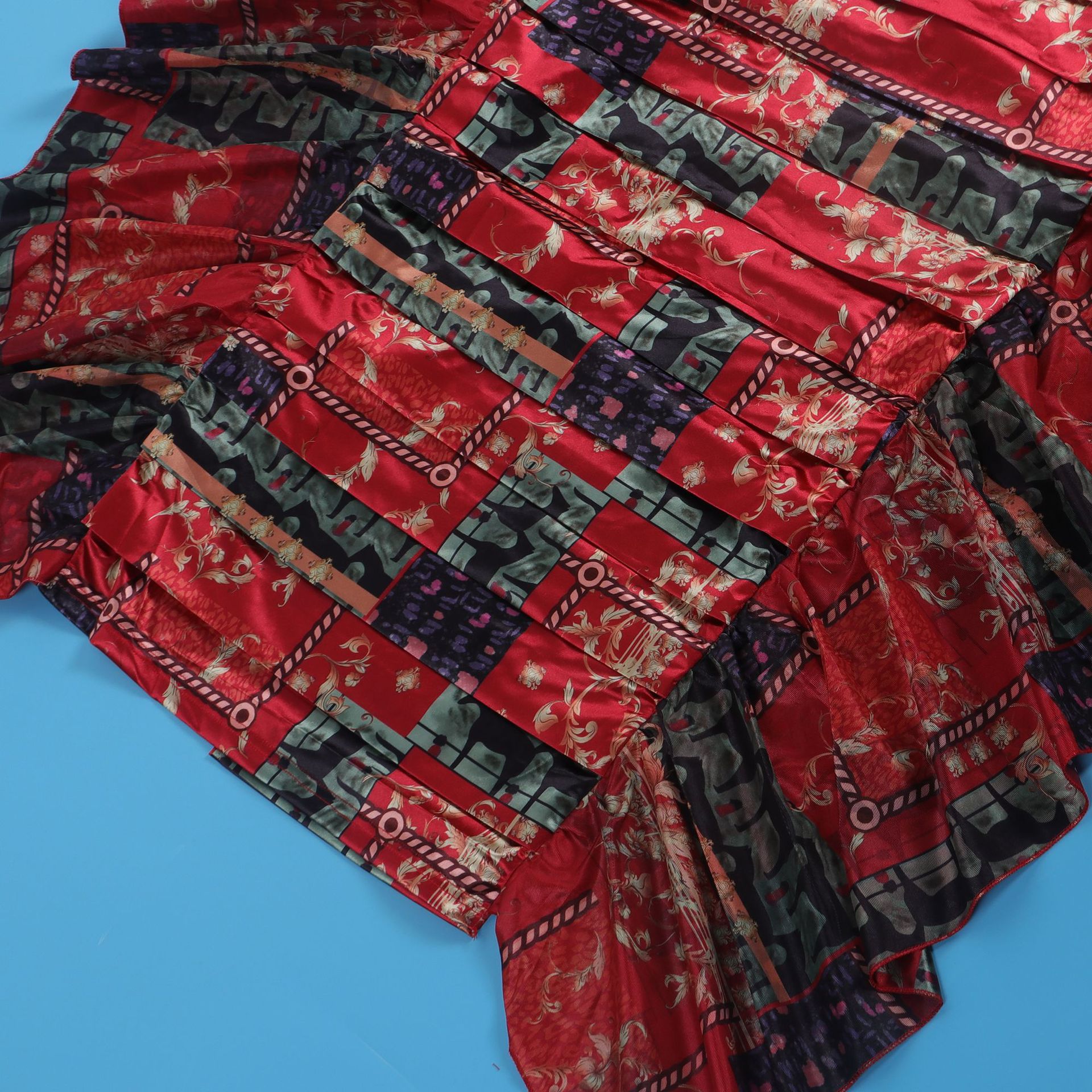 Women's Clothing Sexy Printed Ruffled Lantern Sleeve Hip Hugging Slim Fit Long Sleeve Dress_voghion.com