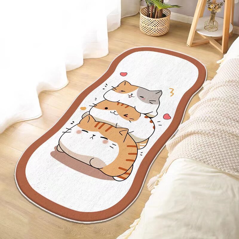 INS 스타일 침대 옆 카펫 침실 하트 두꺼운 침대 앞 바닥 매트 거실 발코니 베이 윈도우 매트 긴 스트립 풋 매트