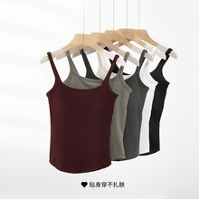 赛迪~圆角带胸垫保暖背心女内搭春2025秋冬新款修身打底吊带上衣