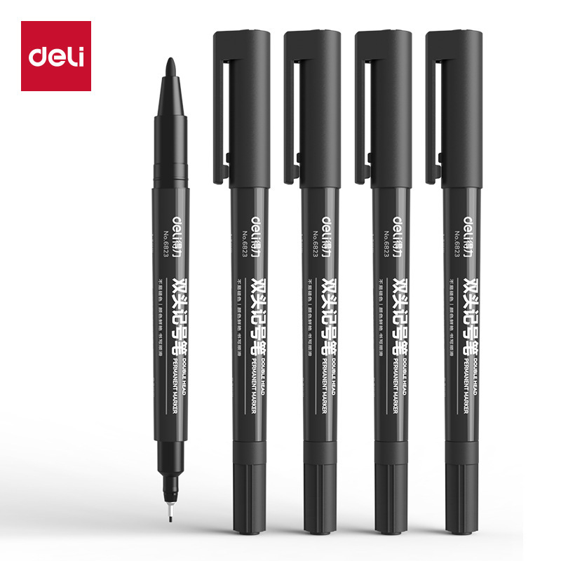 Single Powerful Marker Pen, Effective 6823 Small Double-Headed Oil-Based Marker Pen, Kidsren's Hook Pen, Fine-Head Hook Pen