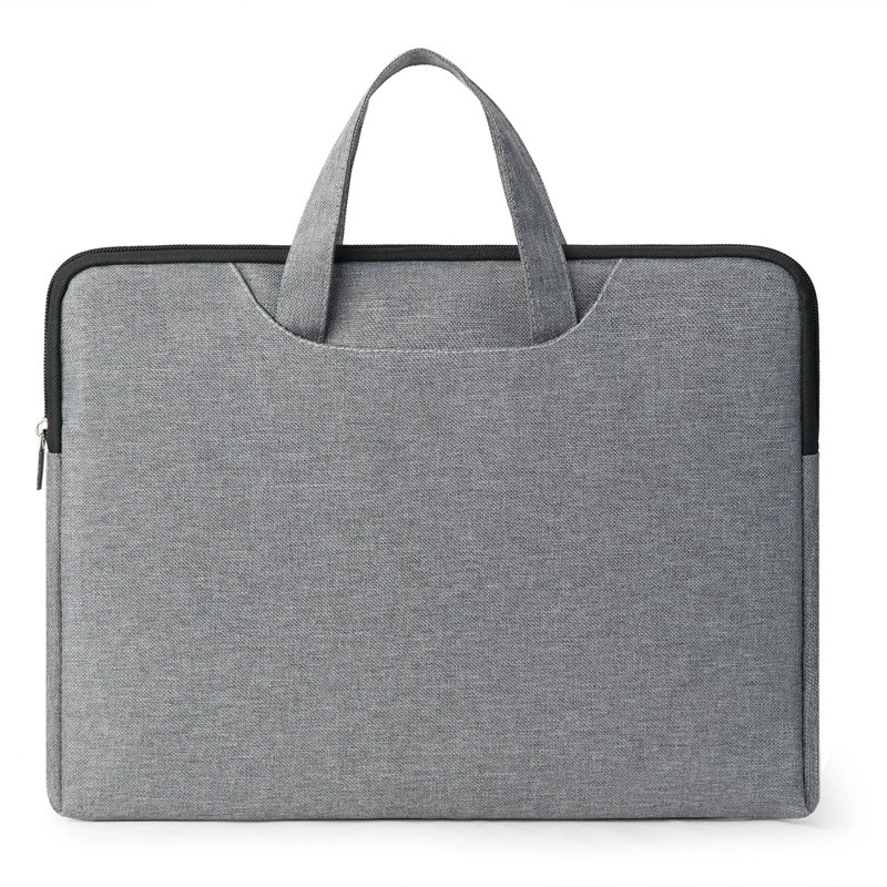 Laptop, liner, handheld purse for documents, linen bag