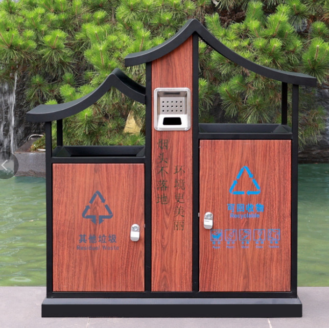 批发不锈钢果皮箱户外小区机场垃圾桶公园景区果壳箱可单双垃圾箱