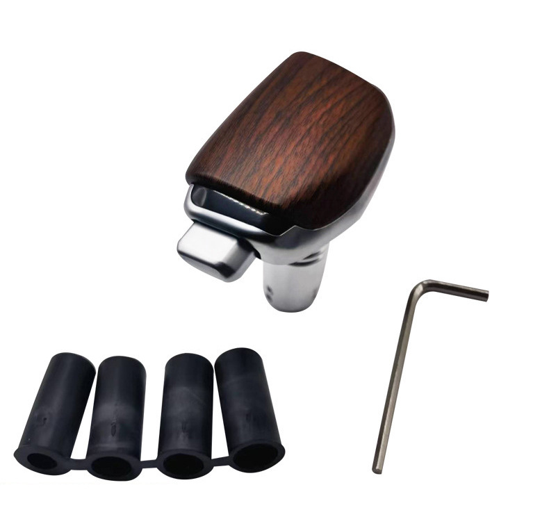 Cross-border yacht-style gear shift knob, button-type cabin accessory, carbon/wood grain universal gear shift knob