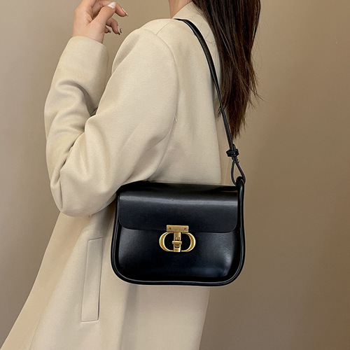 This year's popular bags women's bags  new style trendy retro lock buckle underarm bag shoulder crossbody small square bag 