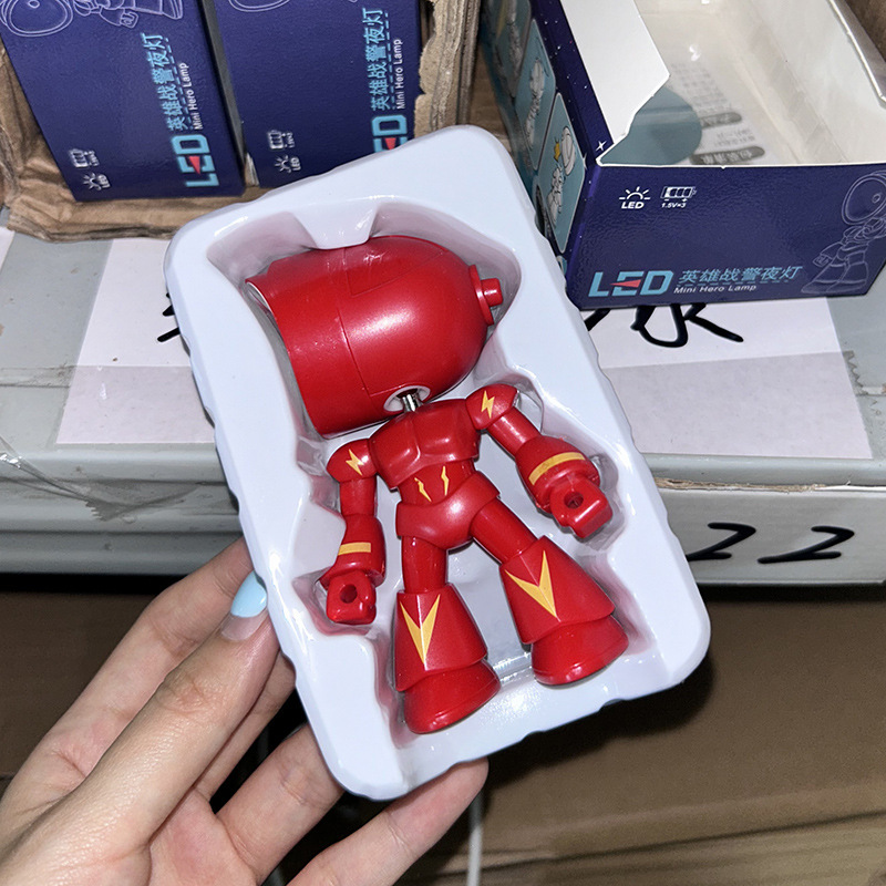 ミニスタンドのデスクトップの小さな置物夜灯ロボットの手作り創意的な男の子のおもちゃの子供の誕生日プレゼント|undefined