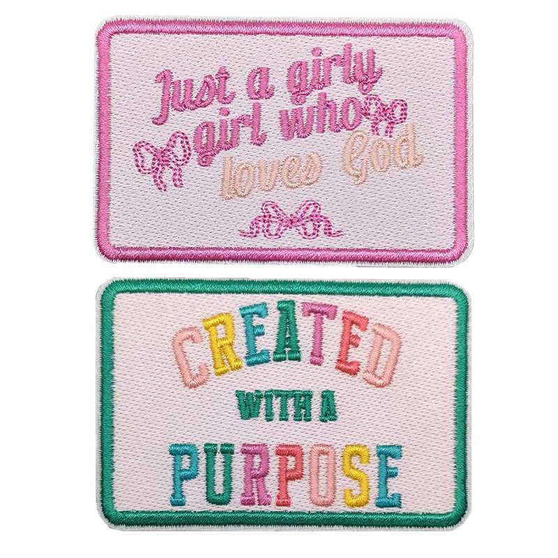 电脑绣花标英文字牌羽绒服免缝贴布 可水洗贴花刺绣图案贴 大面积