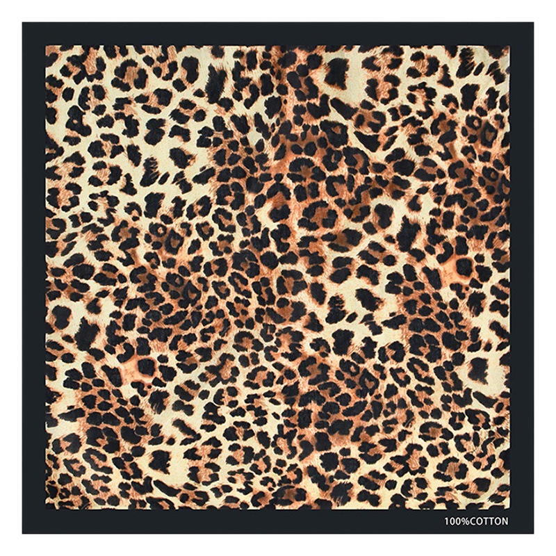 European and American leopard print tiger cotton 54*54 cotton headscarf wholesale cross-border new seamless paisley outdoor square scarf