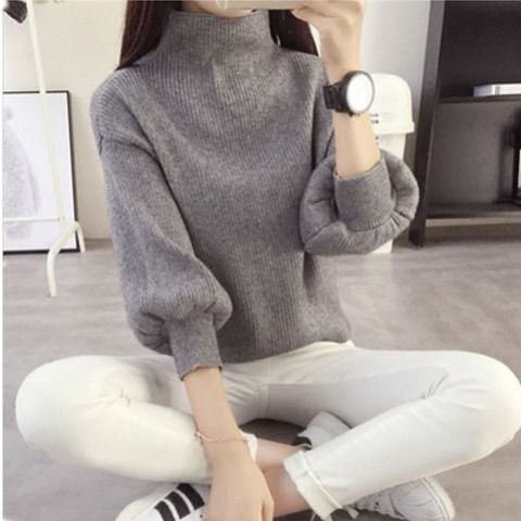 Autumn/Winter Korean Style Knit Women's Top women's turtleneck spring/autumn outerwear base shirt