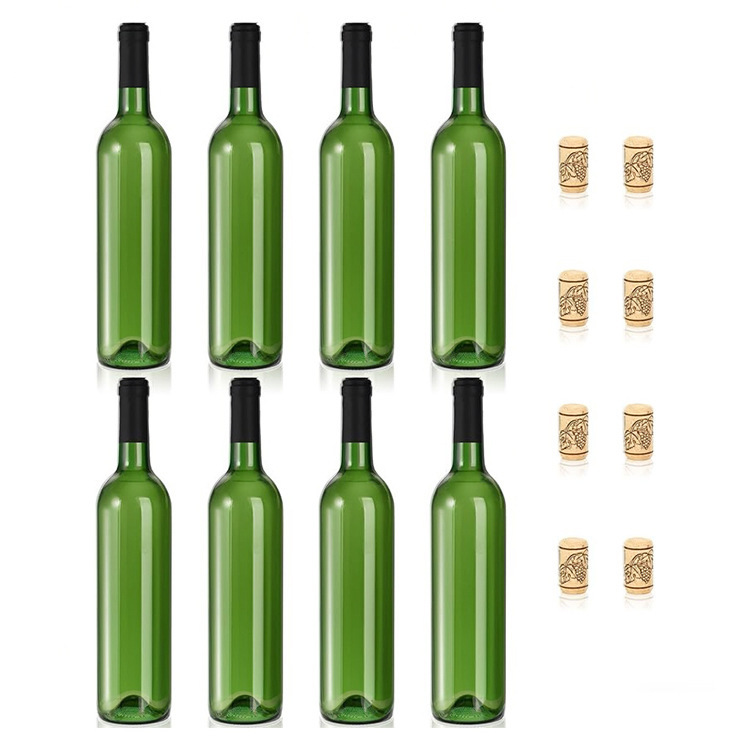 l高品质墨绿色圆形橄榄油瓶750m玻璃分装红酒瓶空瓶自酿葡萄酒瓶