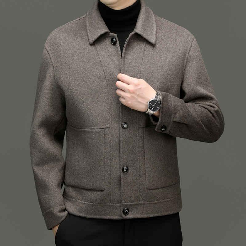 Double-sided jacket, short woolen woolen coat for leisure