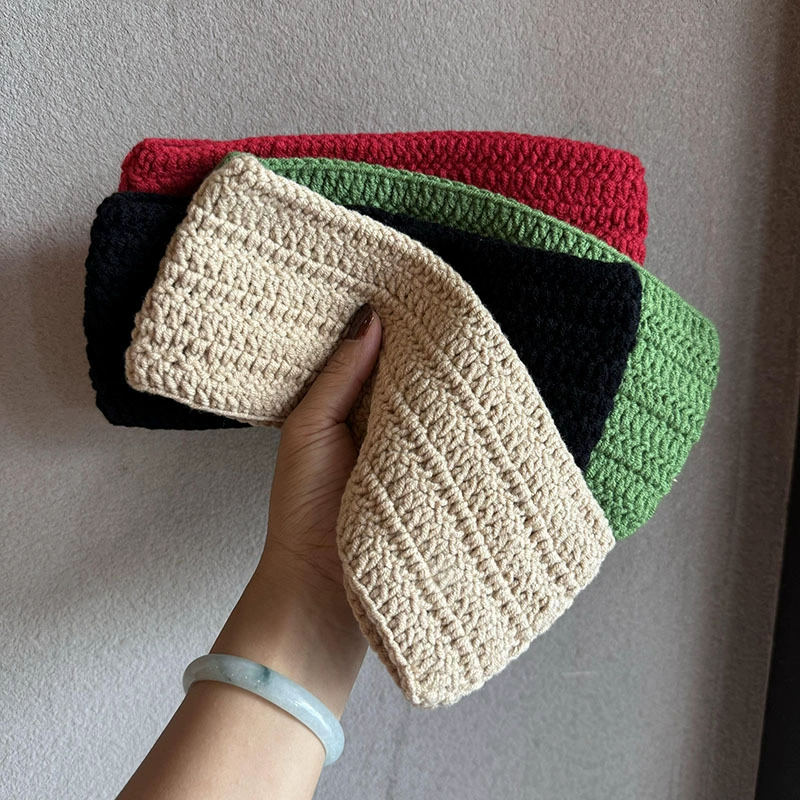 Корейские Rins родная текстура ручной работы толстые полоски сплошной цвет простой дикий внешний трикотажный ремень для волос женский ремешок для волос