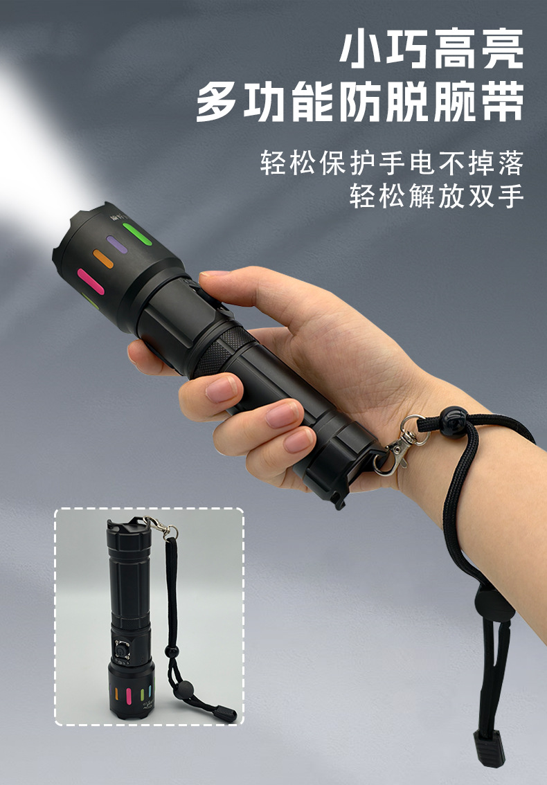 Yuba Led Strong Light Flashlight Long Battery Life Ultra-Bright White Laser Zoom Rechargeable Home Outdoor Long-Range Patrol