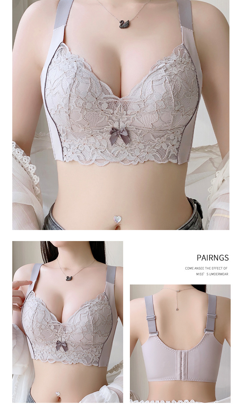 Große Größen Unterwäsche Damen Dünner Push-Up Verstellbarer Brustverschluss für dicke Mädchen Kleine Größe Mädchen Latex Spitzen-BH_voghion.com