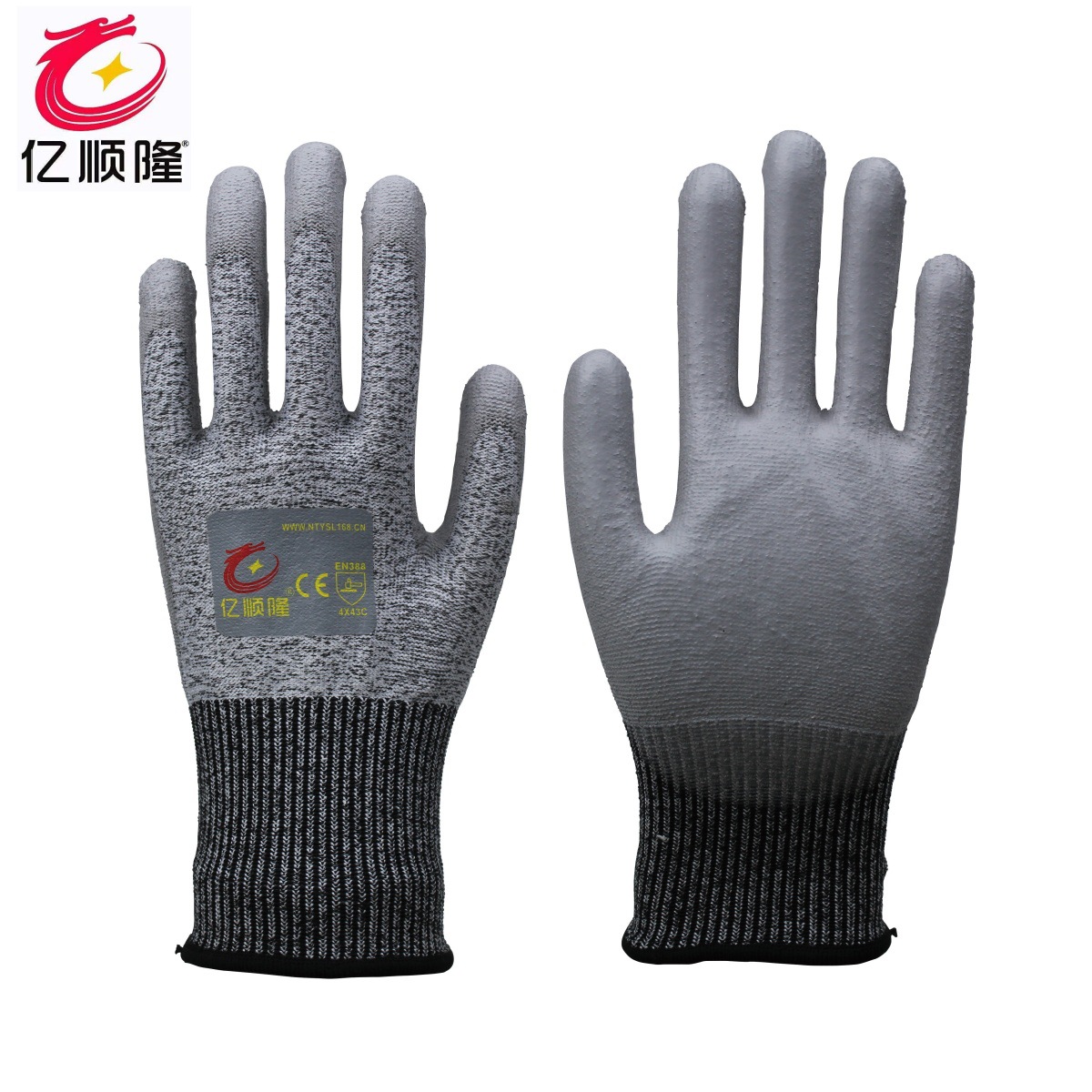 防切割5级手套耐磨防滑PU浸胶防静电玻璃厂专用劳保手套工厂店