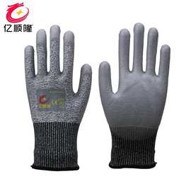 防切割5级手套耐磨防滑PU浸胶防静电玻璃厂专用劳保手套工厂店
