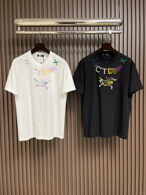 高級バードファミリー夏用格子柄プリント純綿半袖カップルラウンドネックトレンドブランドカジュアルTシャツファッショントップス|undefined