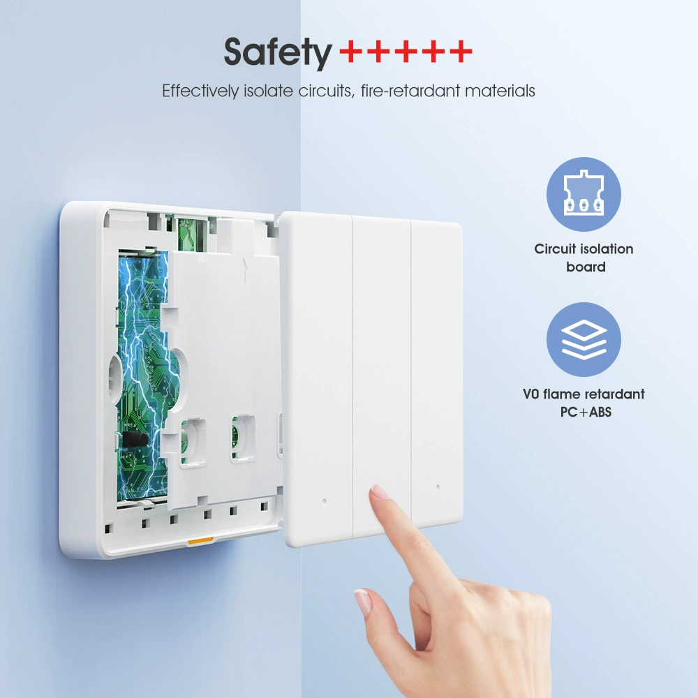 Смарт-выключатель Zigbee настенный, одинарная цепь света, магнит, совместим Tuya APP, с таймером и голосом