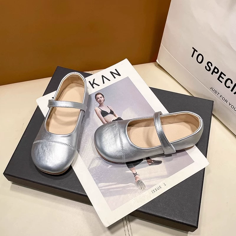 Детские обувь из кожи для принцессы, мягкая подошва, стиль Chanel