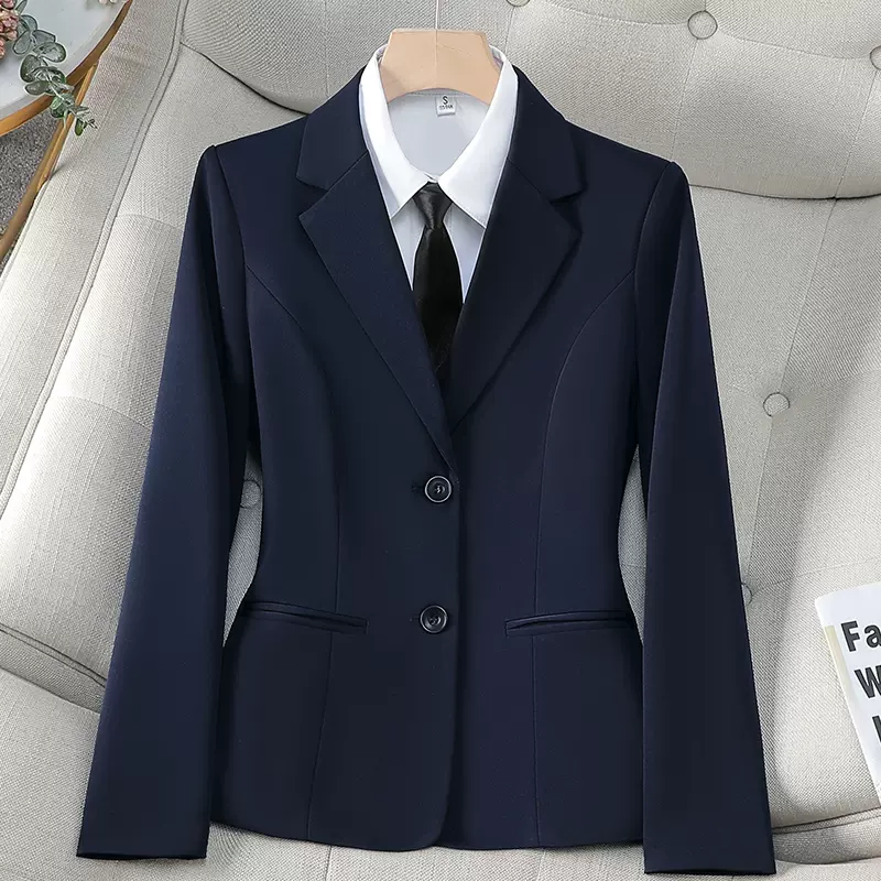 西装外套女春秋气质西服职业套装公务员面试正装黑色工作服商务
