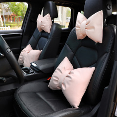 Summer car headrest and neck pillow Leather solid color car seat headrest cushion Goddess car interior supplies
