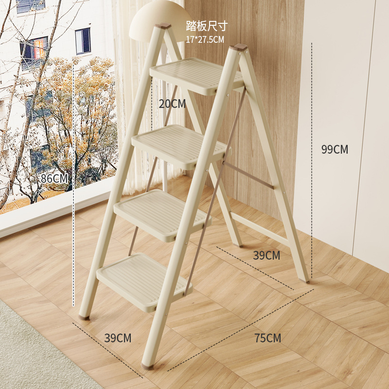 家庭用折りたたみ伸縮はしご、厚みのあるヘリンボーンはしご、屋内多機能階段、3段または4段の昇降はしご、小さなはしごスツール|undefined