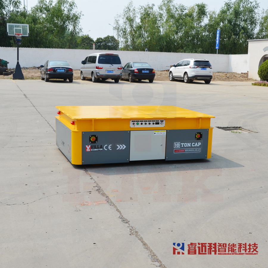睿迈科供应10吨钢板搬运电动平板车 十吨小型遥控移动无线平台车