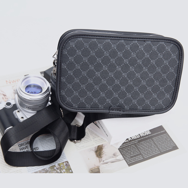 Bolso de hombro de la moda a cuadros moda callejera bolso de hombro pequeño bolso de mensajero de los hombres del estilo coreano bolso cuadrado pequeño del viajero ocasional bolso de los hombres