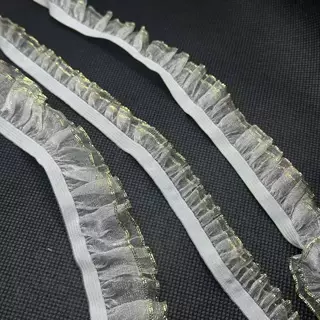 1.5--2.5双层金边 木耳花边手工DIY荷叶边织带源头工厂批发