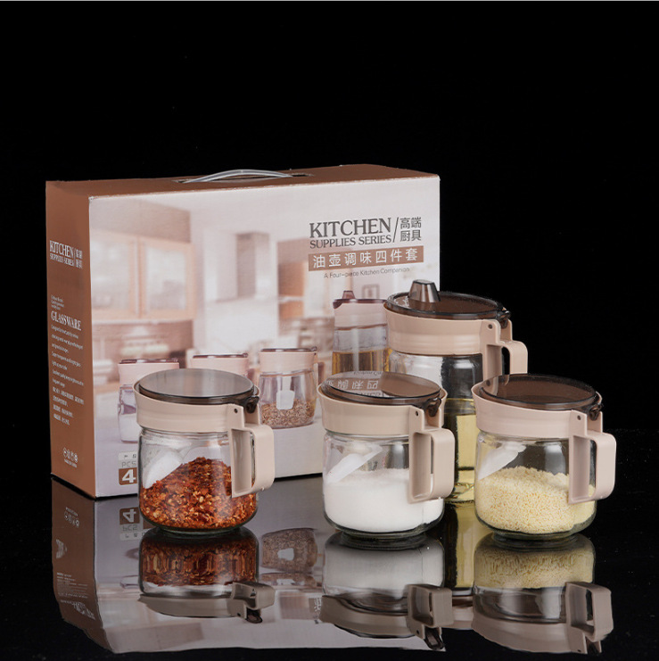 Amber Oiler condimento JAR 4-piece Set (16 juegos/caja) caja de color de embalaje