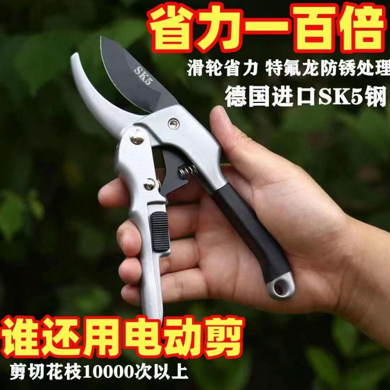 德国进口钢粗枝剪滑轮省力修枝剪刀园艺修花木果树嫁接园林工具
