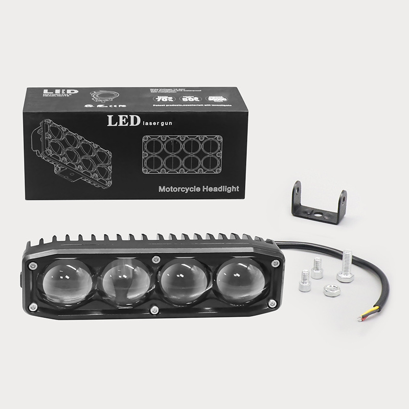 Accesorios de luz de motocicleta LED transfronterizos lente de doble luz aluminio metal aluminio carro eléctrico faro externo lámpara de aluminio