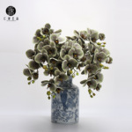 工厂直销 EVA仿真7头蝴蝶兰欧式手感假兰花 婚礼花艺家居布置装饰