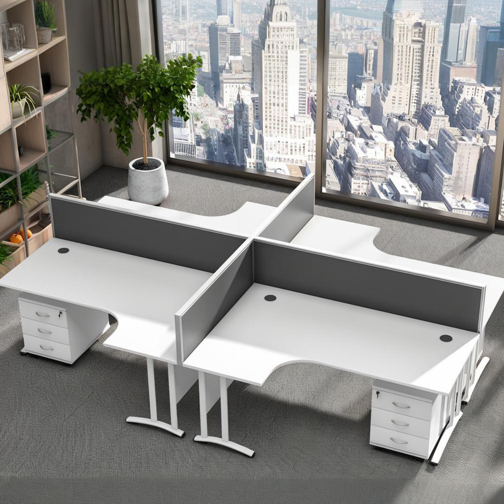 Mesa de escritorio de personal en forma de L combinación de color tronco escritorio de comercio exterior estilo nórdico escritorio de escritorio de computadora de escritorio de escritorio image 4