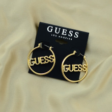 耳饰女欧美新款字母g圆圈耳环 时尚宝石耳圈耳钉一件代发