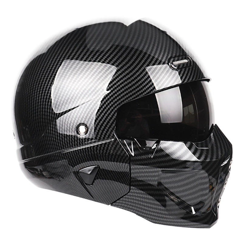 Transfronterizo dedicado cyberpunk fibra de carbono casco de transferencia de agua casco de la motocicleta casco de exposición DOT,CE