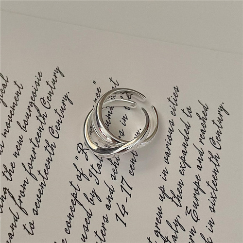S925 sterling silver Korean version niche design water drop shaped ring Korean combination set blogger ring wholesale