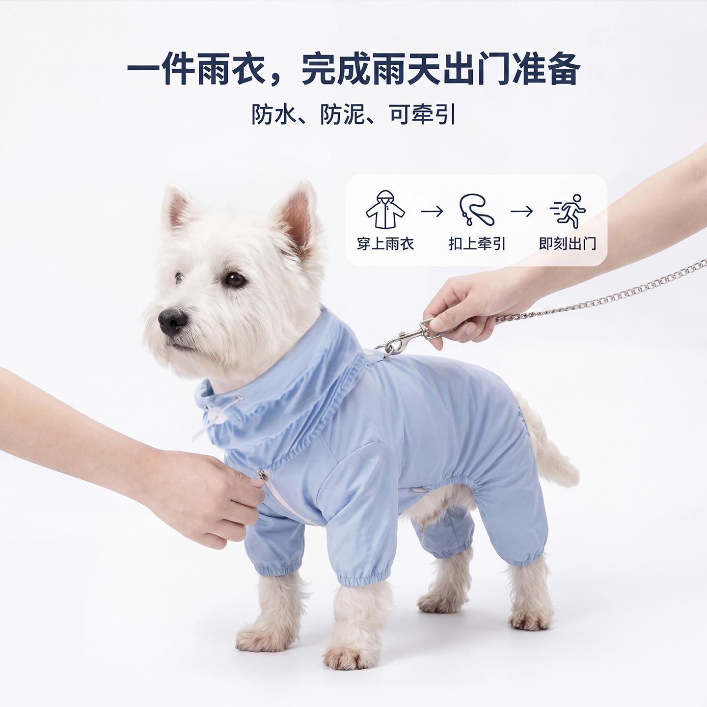 Verano fresco chaqueta de lluvia de asalto simple temporada lluviosa impermeable a prueba de lluvia ropa de perros pequeños ropa de mascotas image 2