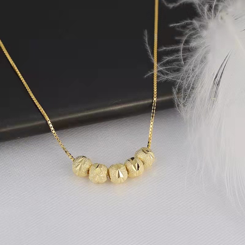 Wufu linmen collar de las mujeres hermosas cuentas de la suerte chapado en oro clavícula cadena moda Luz de lujo temperamento joyería TikTok mismo estilo al por mayor
