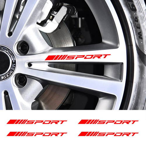 4PCS Sports Style Door Steel Wheel Rim Racing Decals Tire Personalized Decor Sticker for Car