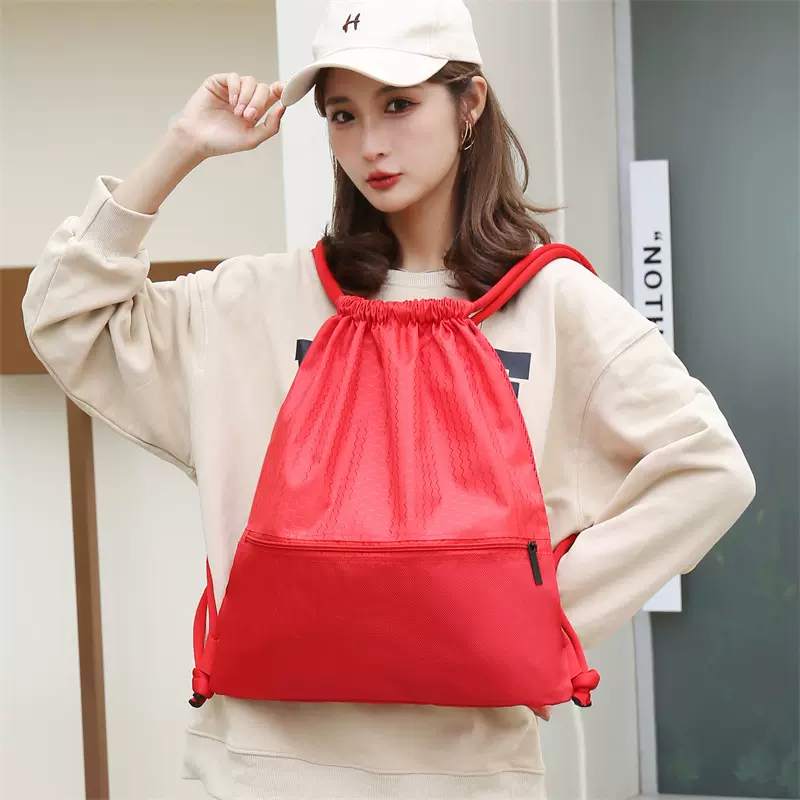 束口袋抽绳双肩包男女轻便折叠防水简易户外旅行运动健身背包