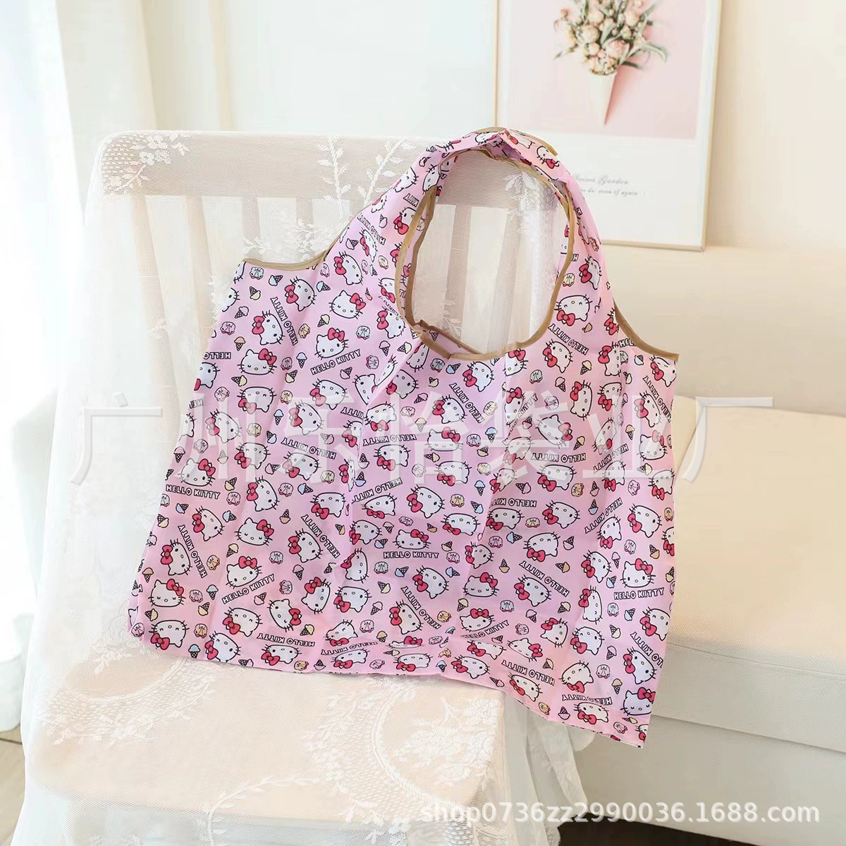 Folding cute cartoon big shopping bag