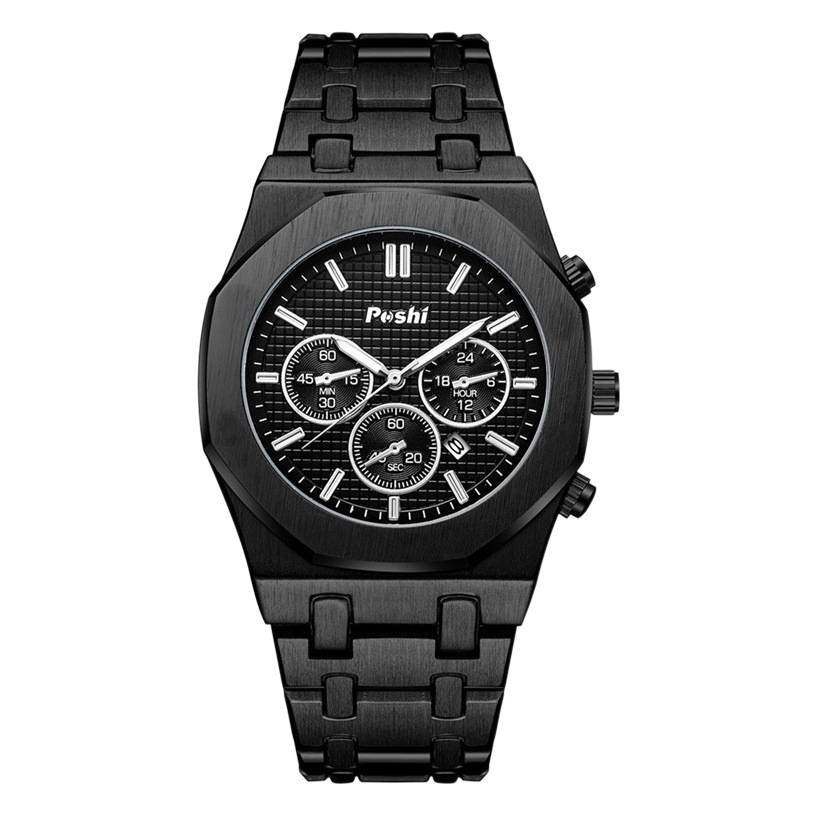 Reloj retro de moda reloj de hombre Calendario de negocios correa de acero reloj de cuarzo impermeable casual reloj de comercio exterior reloj de hombre