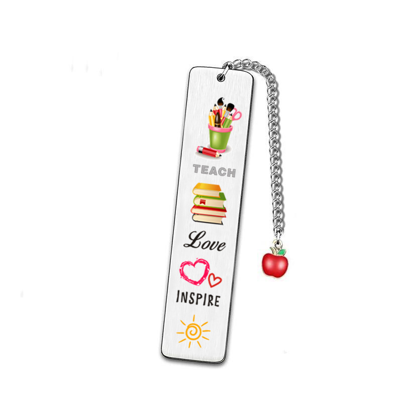 Amazon transfronterizo nuevo color de impresión de acero inoxidable marcador temporada de graduación Día del maestro regalo de Acción de Gracias para los amigos marcador