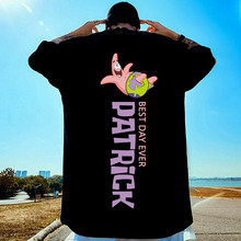 跨境短袖T恤男女2025新款卡通派大星高街嘻哈上衣情侣百搭休闲衫