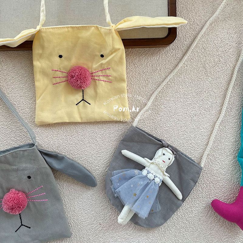 New Korean Style Fabric Creative Kidsren's Baby Crossbody Bag Kitten Square Storage Bag Cute Little Feet Shoulder Bag for Women