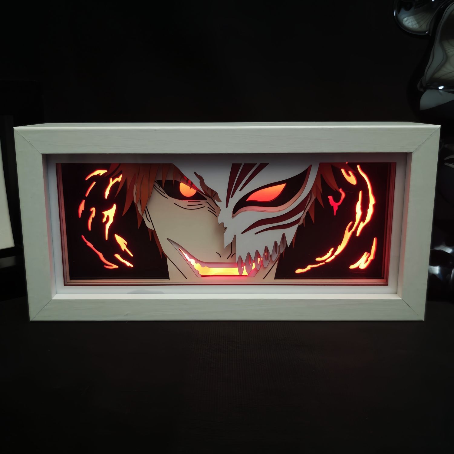 Minimalist zamonaviy LED anime 3D atrof-muhit yoritgichi - Kurosaki Ichigo/Ulquiorra bayram sovg'asi sifatida oqartiruvchi vosita sifatida mos keladi