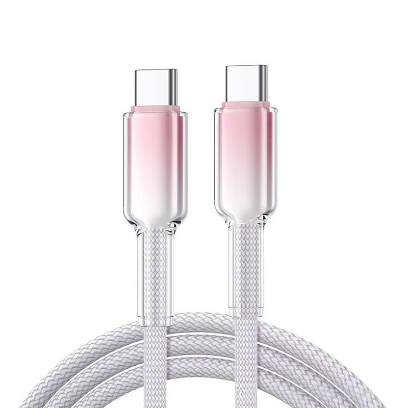 65w冰晶渐变编织快充数据线适用苹果华为typec数据线pd27w充电线|undefined