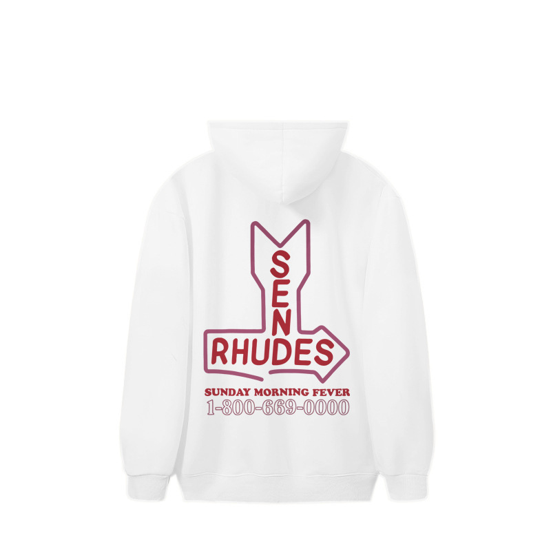 25S跨境欧美潮牌RHUDE几何字母图案印花连帽卫衣男女高街帽衫外套|undefined
